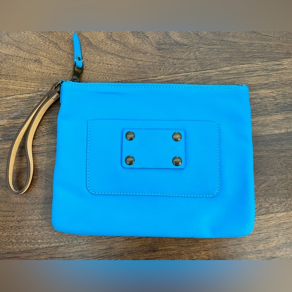 Banana Republic Handbags - Ann Taylor Blue Leather Wristlet/Clutch